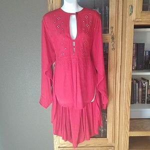 Free People New Romatics Boho Hi-Lo blouse